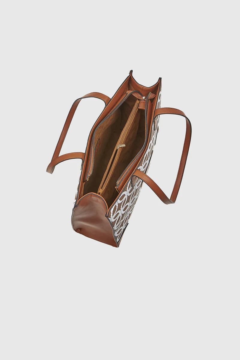 VERDE FASHION | Borsa shopper fantasia con logo - 8