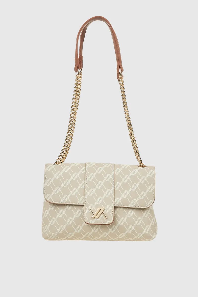 VERDE FASHION | Borsa con pattina loghi - 5