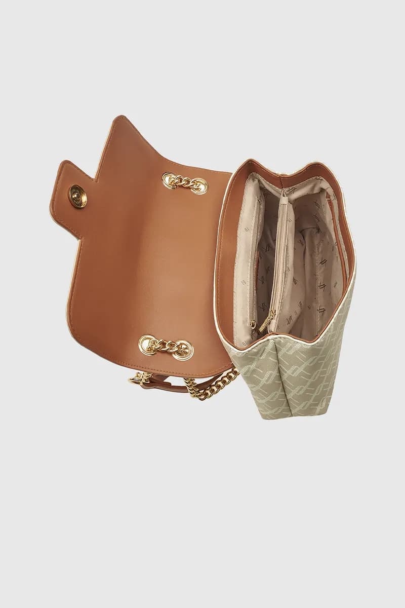 VERDE FASHION | Borsa con pattina loghi - 4