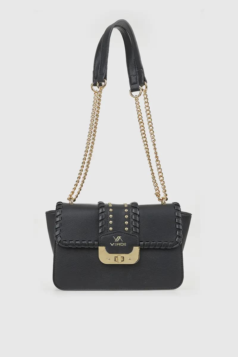 VERDE FASHION | Borsa in ecopelle con borchie - 14