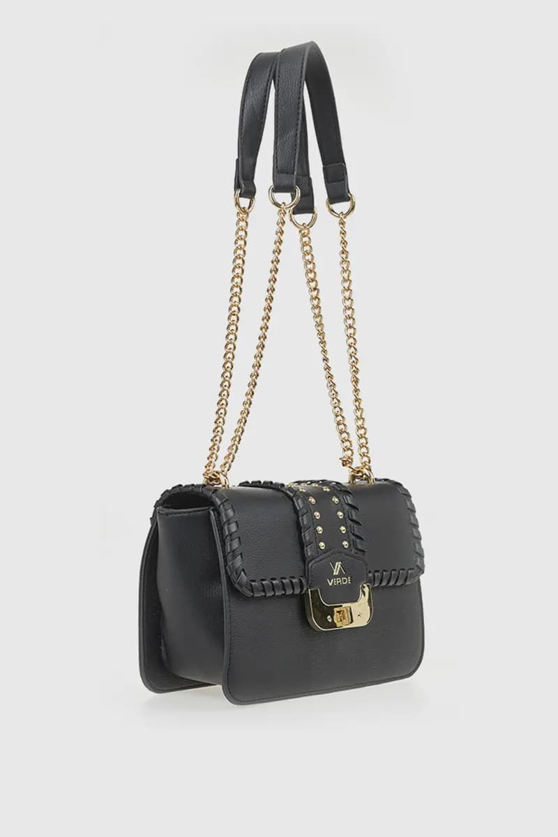 VERDE FASHION | Borsa in ecopelle con borchie - 11
