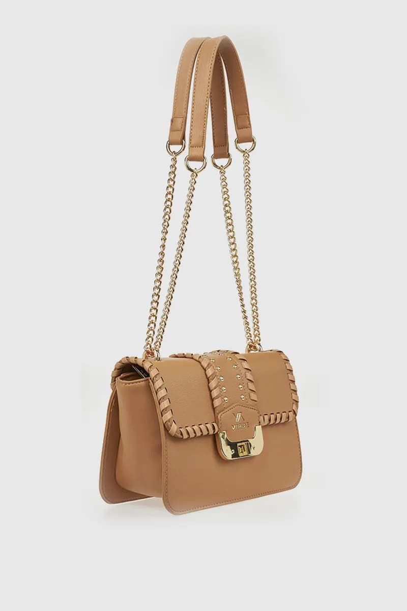 VERDE FASHION | Borsa in ecopelle con borchie - 3