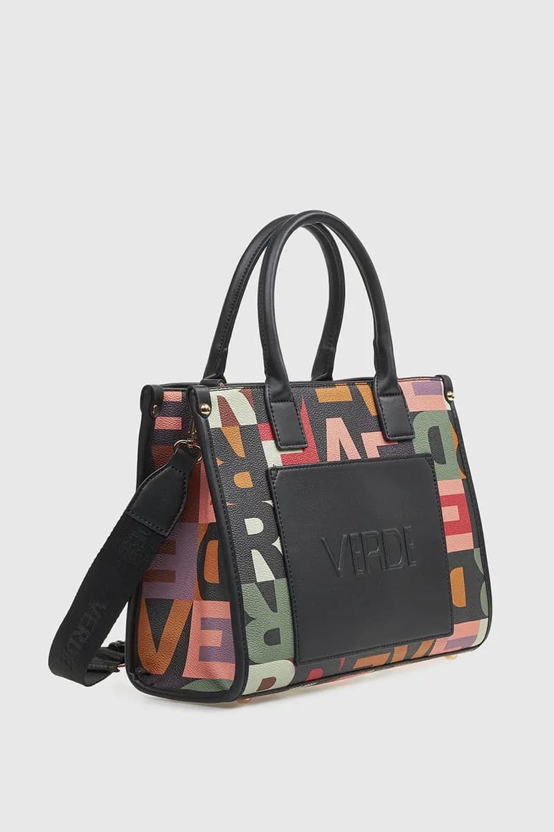 VERDE FASHION | Tote bag logo multicolor - 3