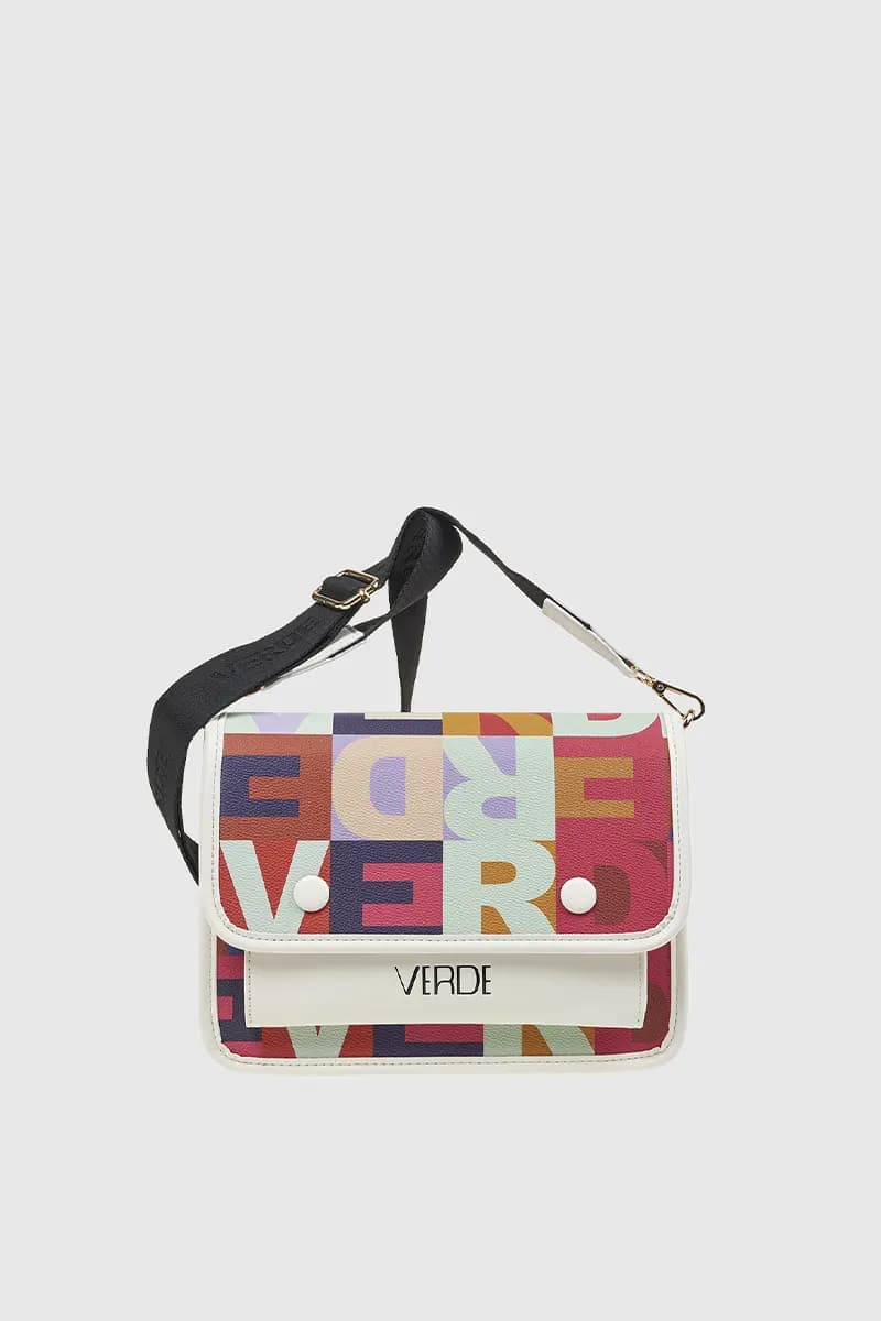 VERDE FASHION | Borsa a tracolla logo multicolor - 1