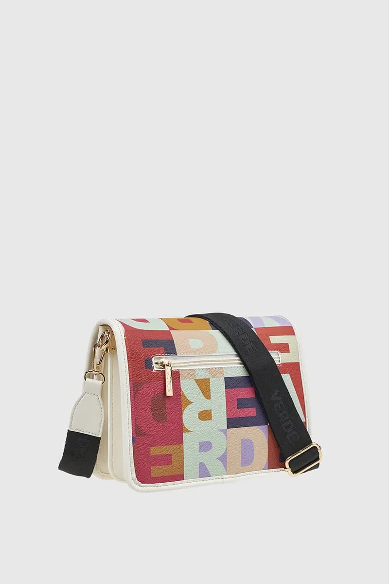 VERDE FASHION | Borsa a tracolla logo multicolor - 2