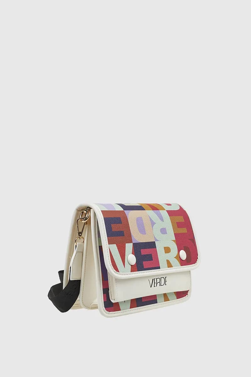 VERDE FASHION | Borsa a tracolla logo multicolor - 3