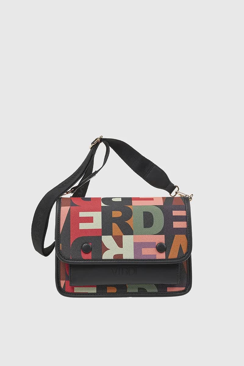 VERDE FASHION | Borsa a tracolla logo multicolor - 5