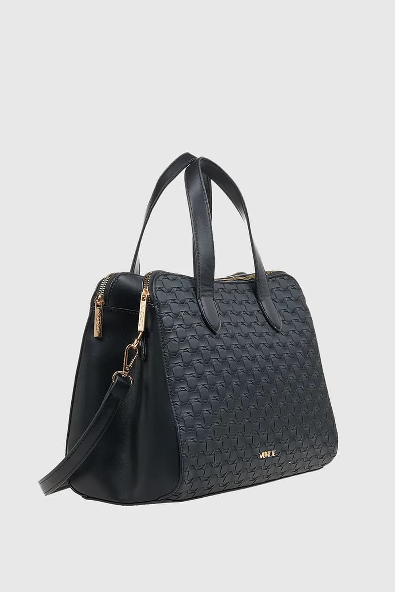 VERDE FASHION | Borsa doppia zip intrecciata - 3