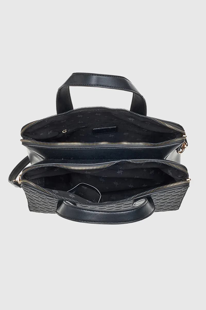 VERDE FASHION | Borsa doppia zip intrecciata - 4