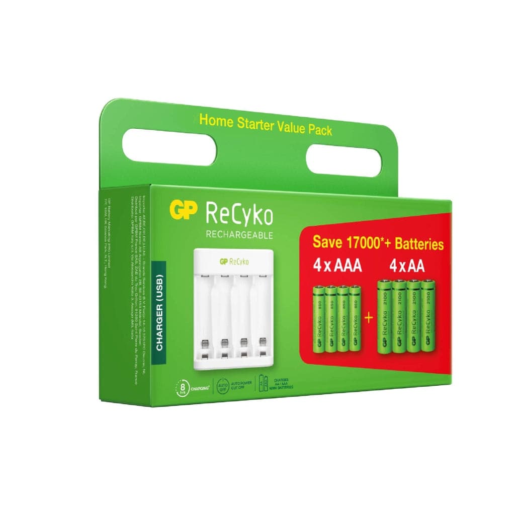 Caricabatterie USB Recyko E211 con 4 Batterie Ricaricabili 1,5V Stilo AA NiMH 2100mAh e 4 Batterie Ricaricabili 1,5V Mini Stilo AAA NiMH 800mAh incluse - 1