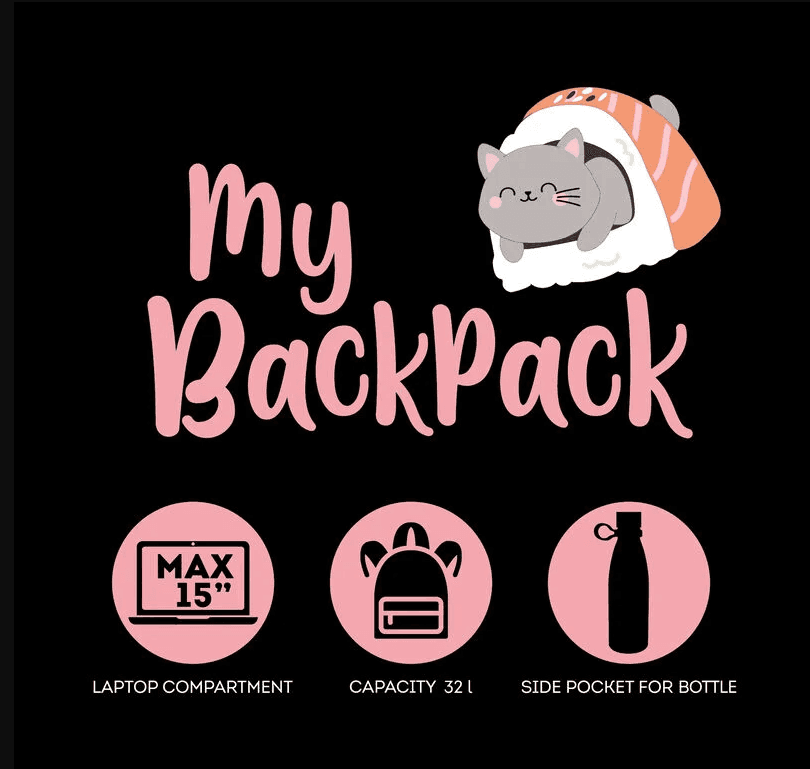 Legami - Zaino My Backpack Sushi Cat (BPK0015) - 5