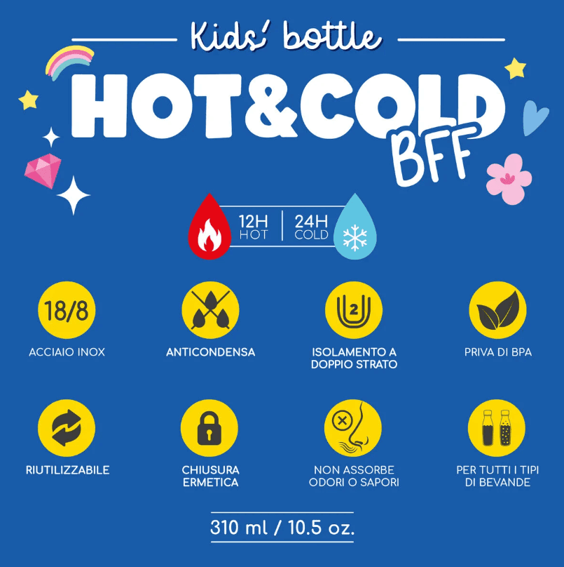 Legami - Borraccia Termica per Bambini - Hot&Cold BFF - Unicorn (KSSB0001) - 6
