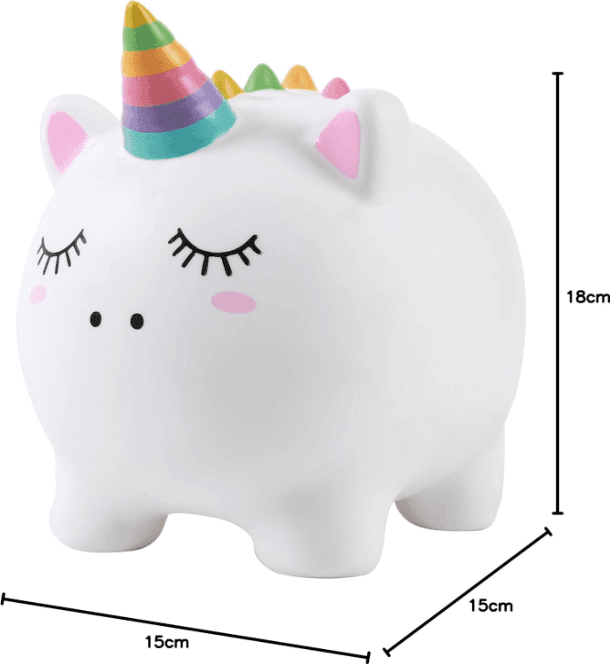 I-TOTAL® - Salvadanaio divertente decorativo/Portamonete in plastica UNICORN - 6