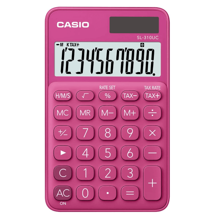 Casio - Calcolatrice Tascabile Display a 10 Cifre Rosso (SL-310UC RD)