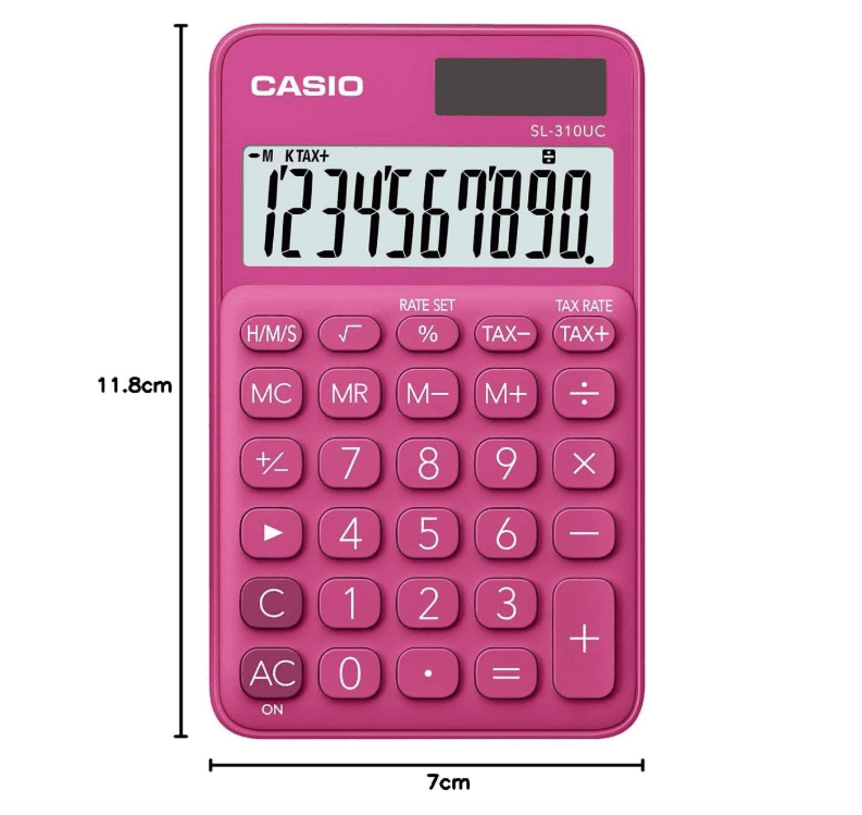 Casio - Calcolatrice Tascabile Display a 10 Cifre Rosso (SL-310UC RD) - 2