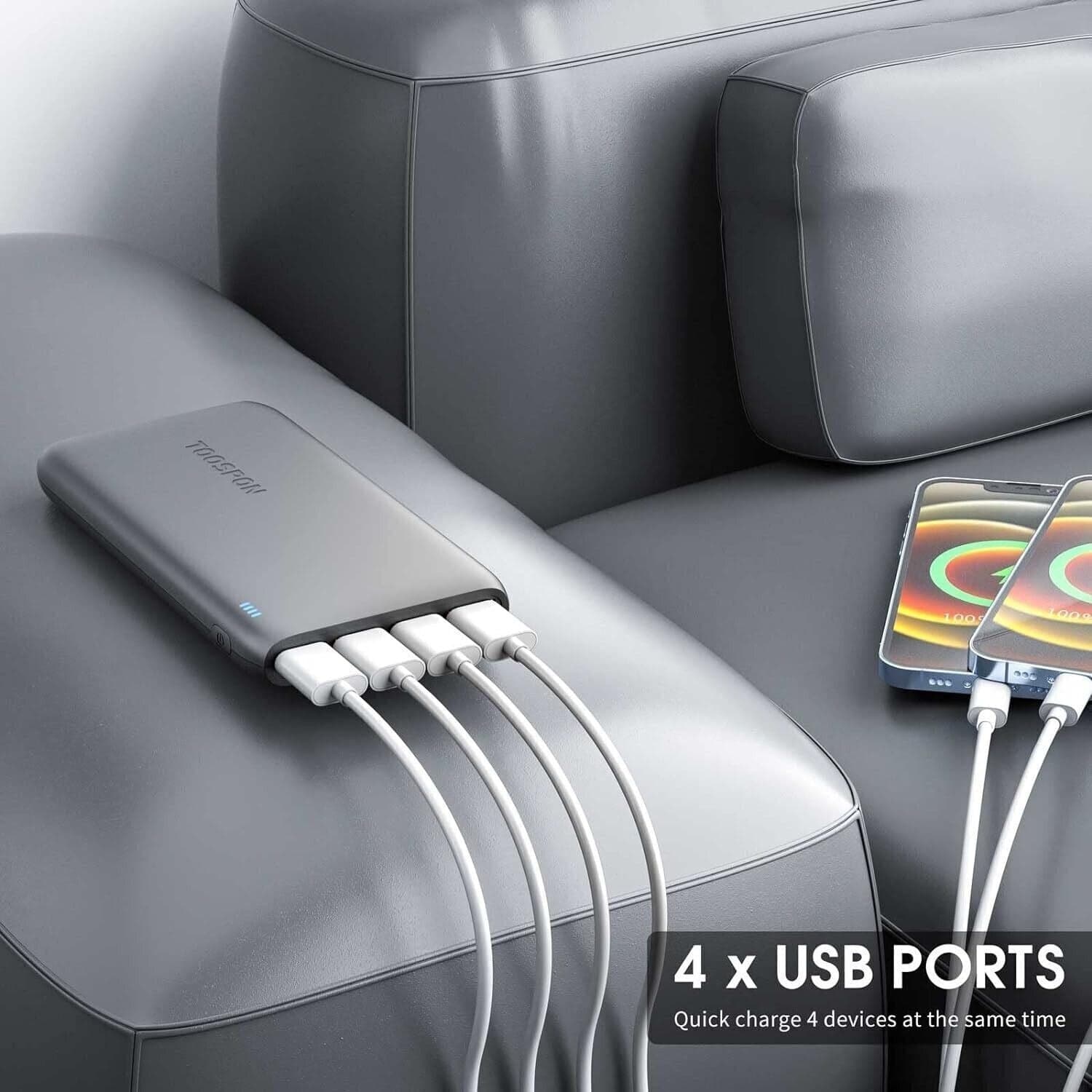Batteria esterna 50000 mAh Powerbank, 4 Output & 2 Input, caricatore portatile - 3