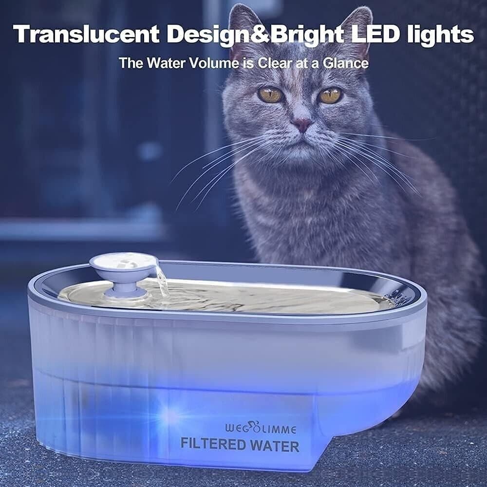 Fontana per Gatti Acciaio Inox 2,5L Fontana per Cani Silenzioso Fontanelle - 4