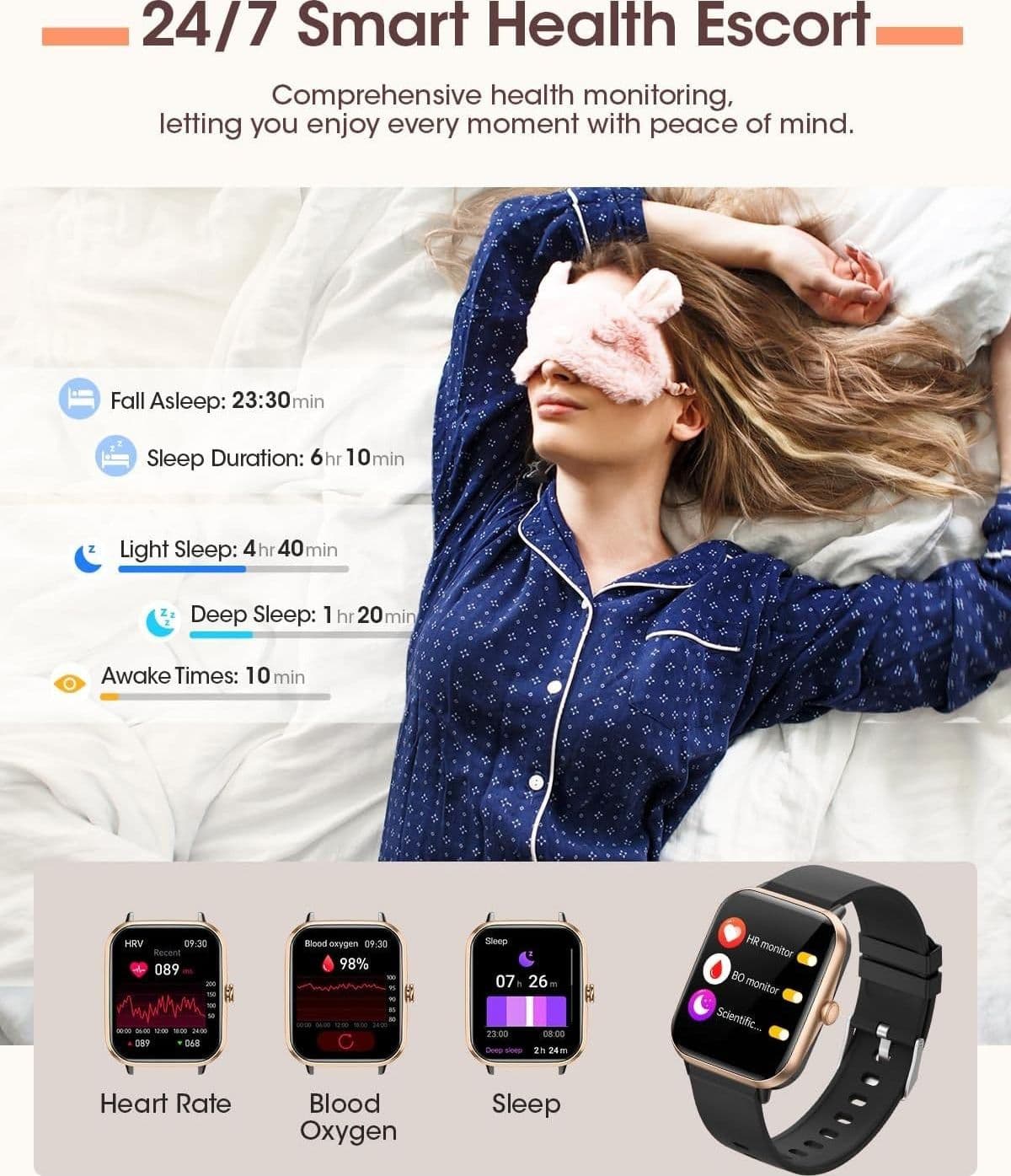 Smartwatch Orologio intelligente RUXINGX monitoraggio sonno frequenza cardiaca - 4