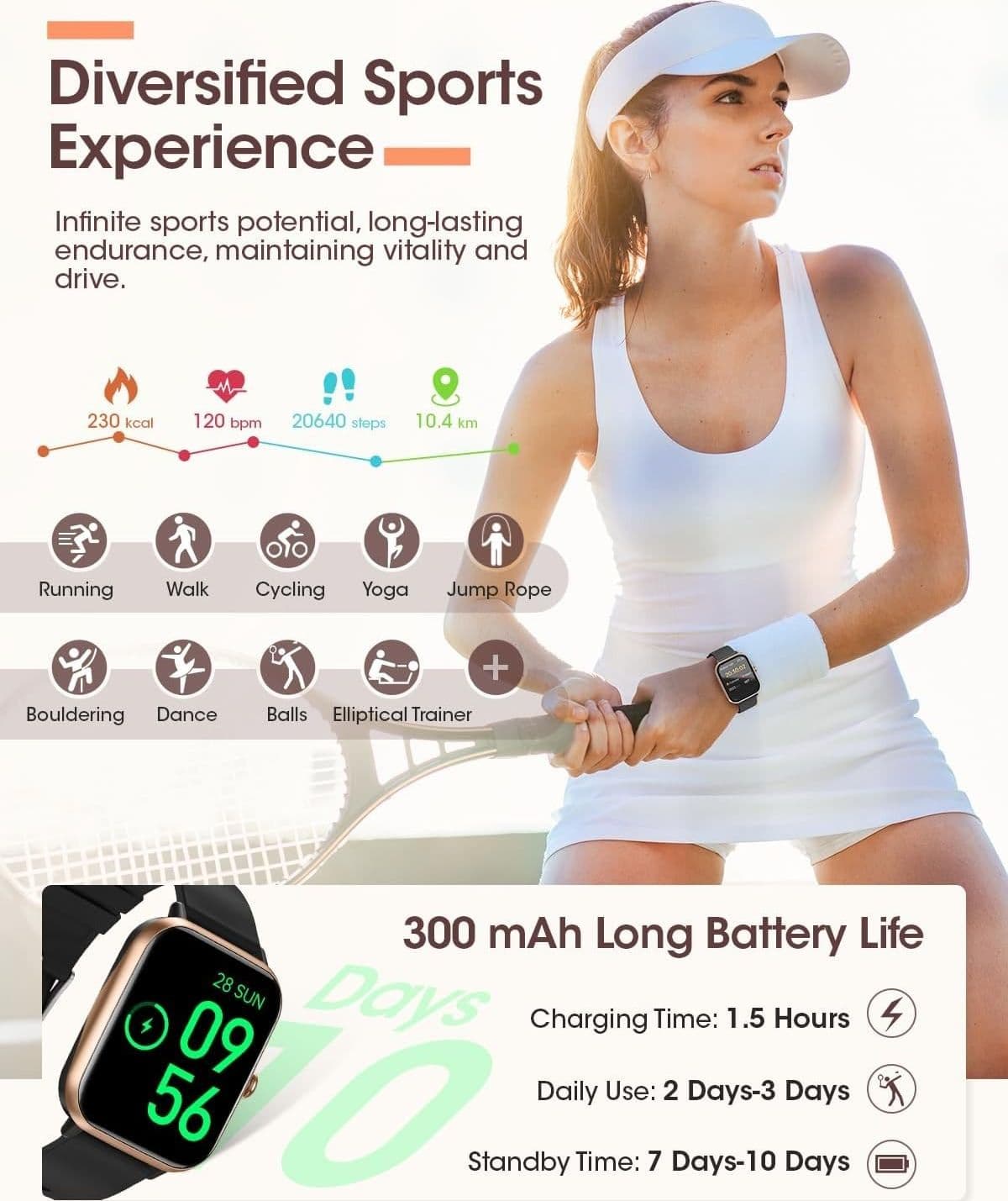 Smartwatch Orologio intelligente RUXINGX monitoraggio sonno frequenza cardiaca - 5