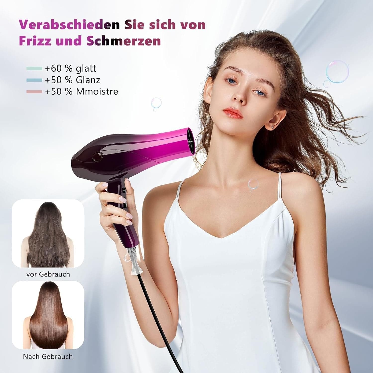 Asciugacapelli Jooayou 3000 W diffusore professionale 3 temperature e 2 velocità - 4
