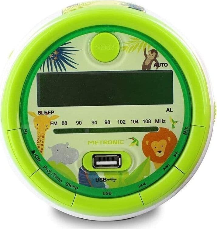 Metronic Radiosveglia per Bambini Jungle FM Proiezione USB Doppia Sveglia - 3