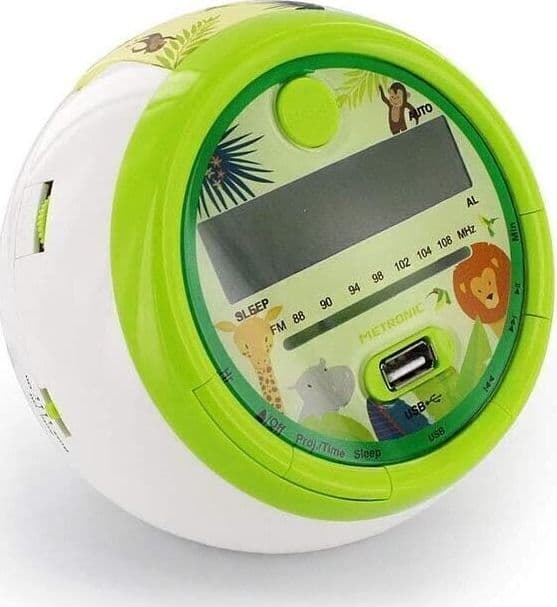 Metronic Radiosveglia per Bambini Jungle FM Proiezione USB Doppia Sveglia - 5