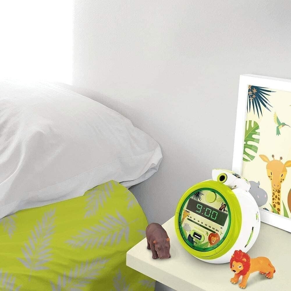 Metronic Radiosveglia per Bambini Jungle FM Proiezione USB Doppia Sveglia - 6