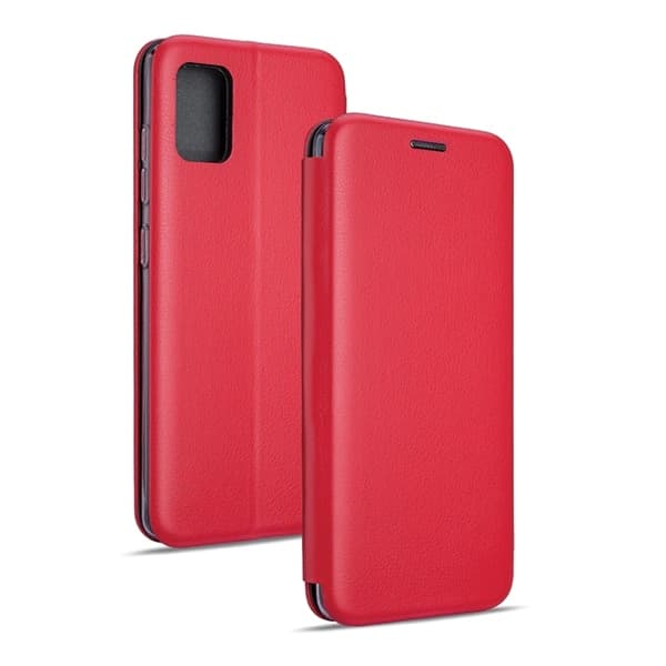 custodia a libro samsung A02s con porta carte di credito chiusura magnetica rossa