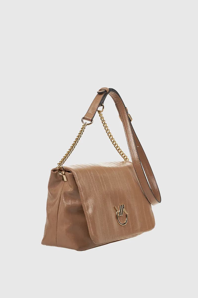 VERDE FASHION | Borsa a tracolla ecopelle lucida - 3