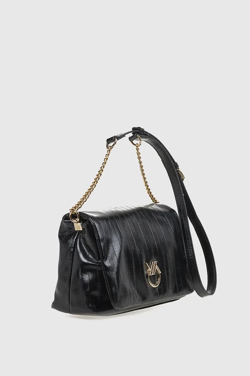VERDE FASHION | Borsa a tracolla ecopelle lucida - 7