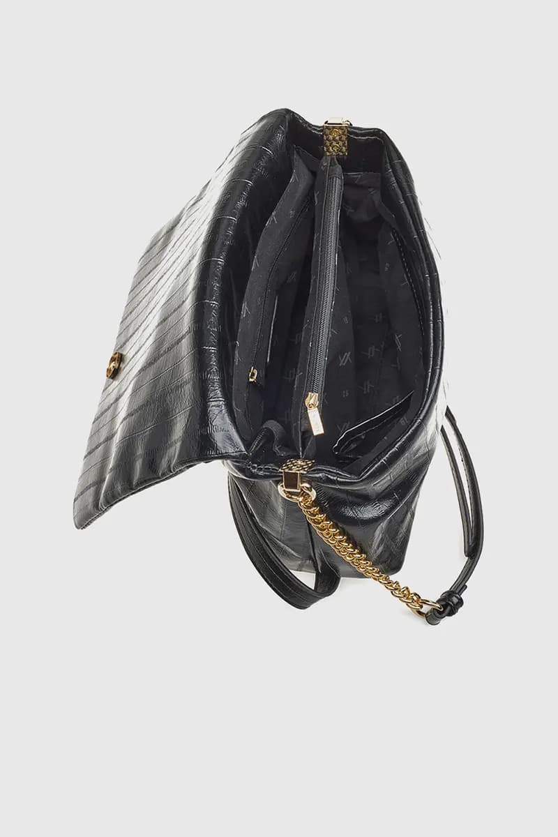 VERDE FASHION | Borsa a tracolla ecopelle lucida - 8