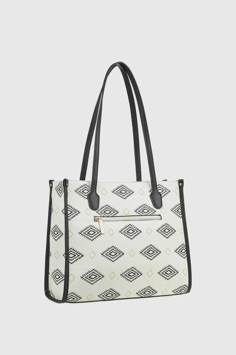 VERDE FASHION | Borsa shopper motivo geometrico - 2