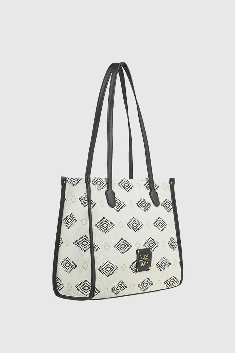 VERDE FASHION | Borsa shopper motivo geometrico - 3