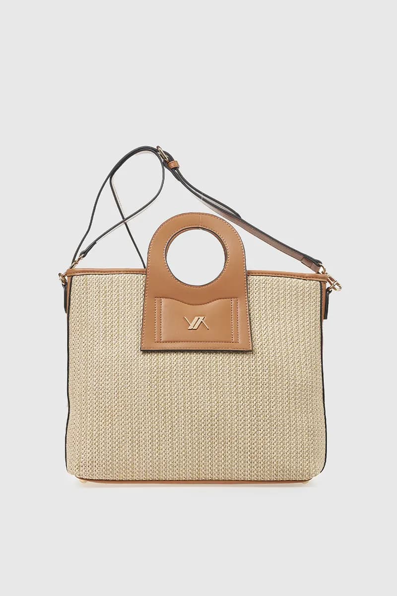 VERDE FASHION | Borsa a tracolla tessuto paglia - 8