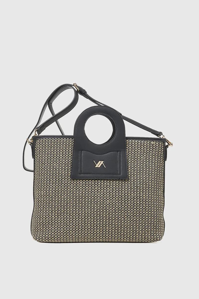 VERDE FASHION | Borsa a tracolla tessuto paglia - 9