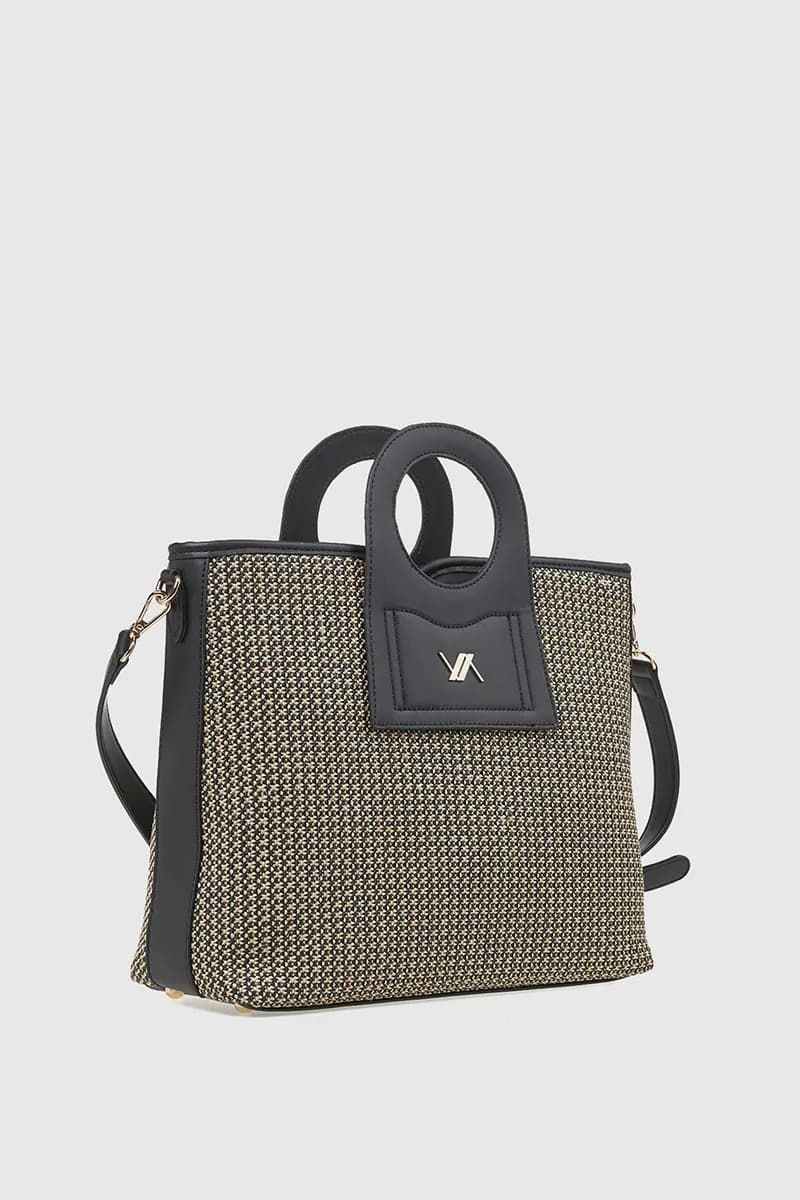 VERDE FASHION | Borsa a tracolla tessuto paglia - 6