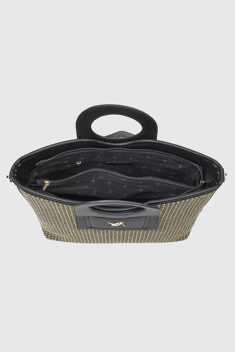 VERDE FASHION | Borsa a tracolla tessuto paglia - 7