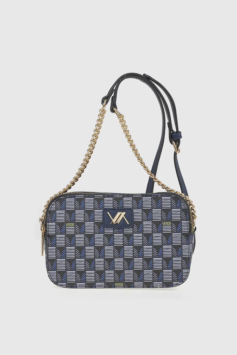 VERDE FASHION | Pochette doppia tasca motivo geometrico - 5