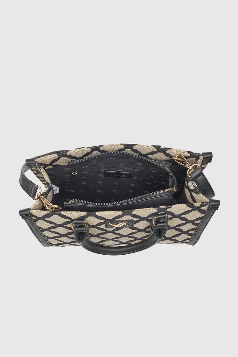 VERDE FASHION | Tote bag in tessuto motivo rombi - 4