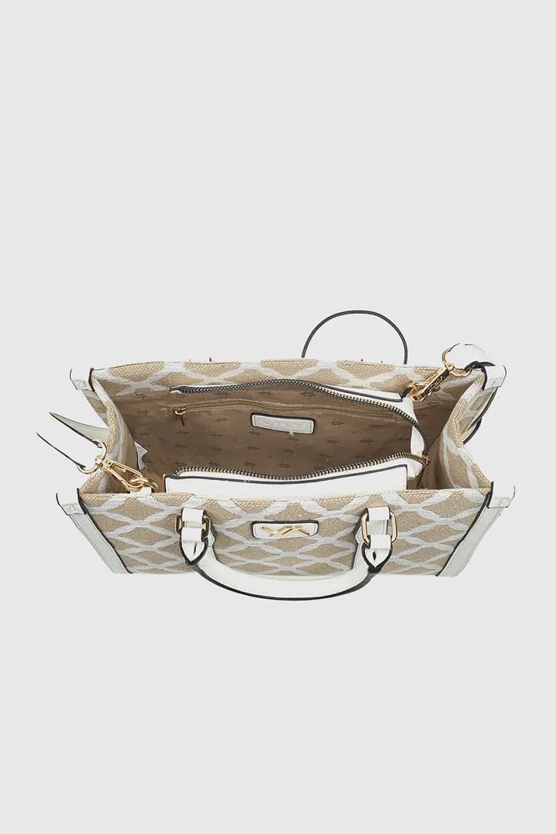 VERDE FASHION | Tote bag in tessuto motivo rombi - 8
