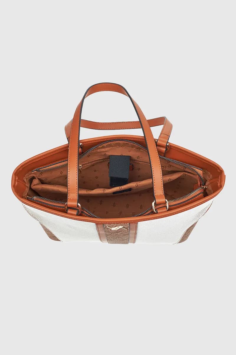 VERDE FASHION | Shopper in tessuto trama logo - 8