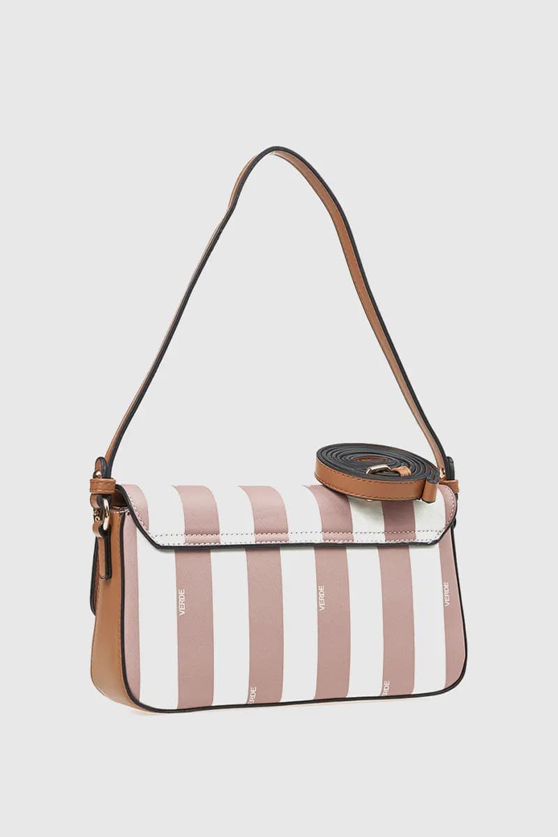 VERDE FASHION | Borsa a spalla motivo a righe - 2