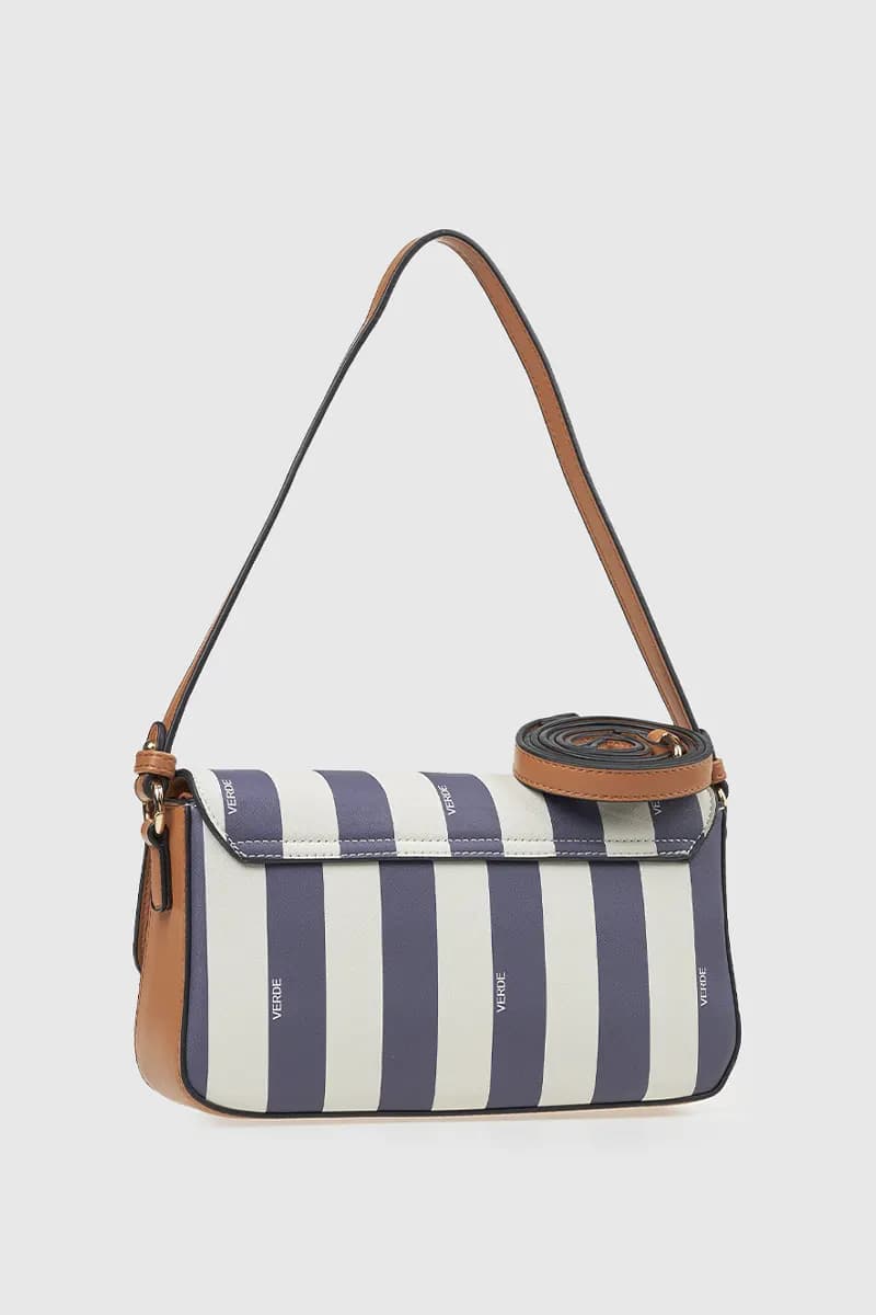 VERDE FASHION | Borsa a spalla motivo a righe - 6