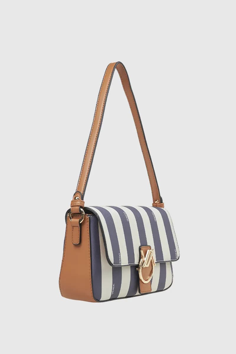 VERDE FASHION | Borsa a spalla motivo a righe - 7