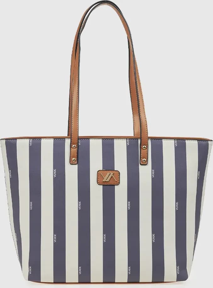 VERDE FASHION | Shopper motivo a righe - 1