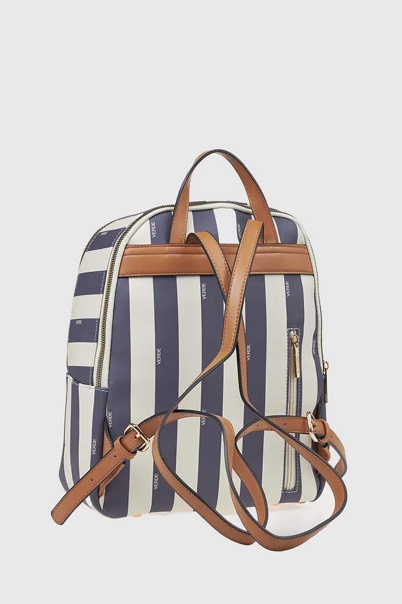 VERDE FASHION | Zaino in ecopelle motivo a righe - 6