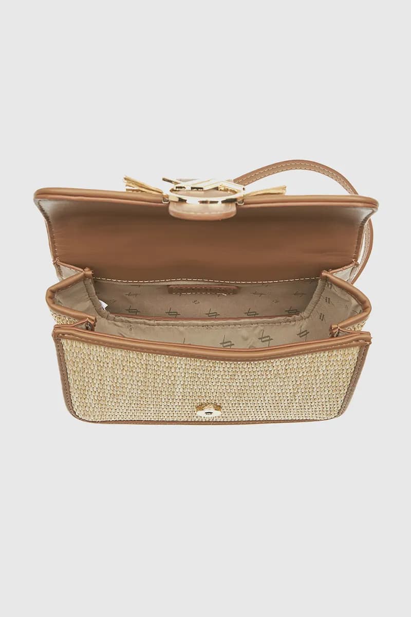 VERDE FASHION | Borsa in rafia a tracolla dettaglio frange - 4