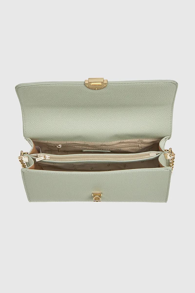 VERDE FASHION | Borsa a tracolla in ecopelle con patta - 4