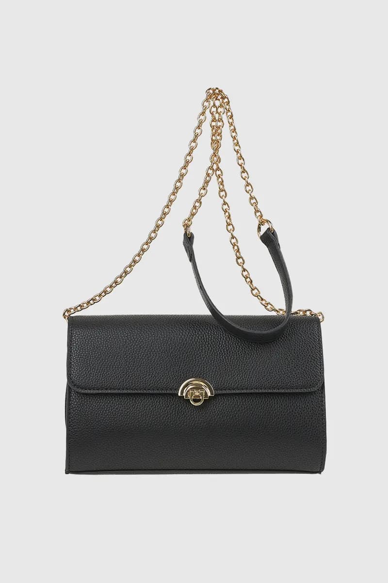 VERDE FASHION | Borsa a tracolla in ecopelle con patta - 5
