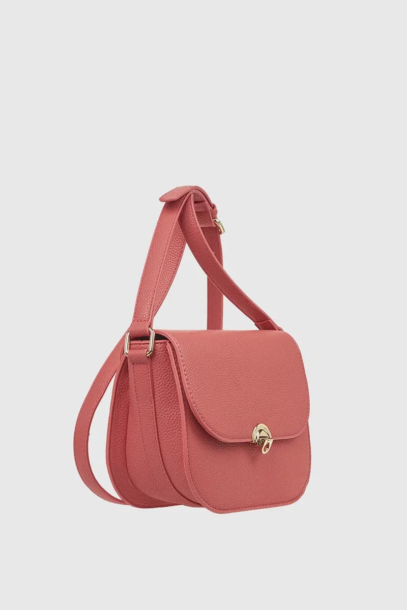 VERDE FASHION | Borsa a tracolla in ecopelle con patta - 3